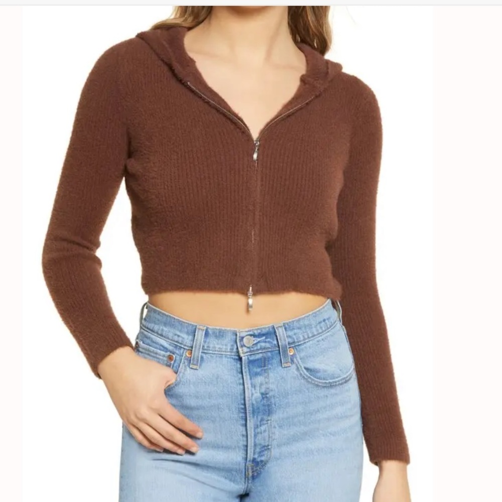 BDG Women’s Zip Up Crop Sweater